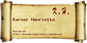 Karner Henrietta névjegykártya